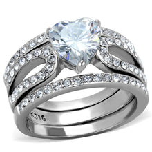 Load image into Gallery viewer, Wedding Rings for Women Engagement Cubic Zirconia Promise Ring Set for Her in Silver Tone Medan - Jewelry Store by Erik Rayo
