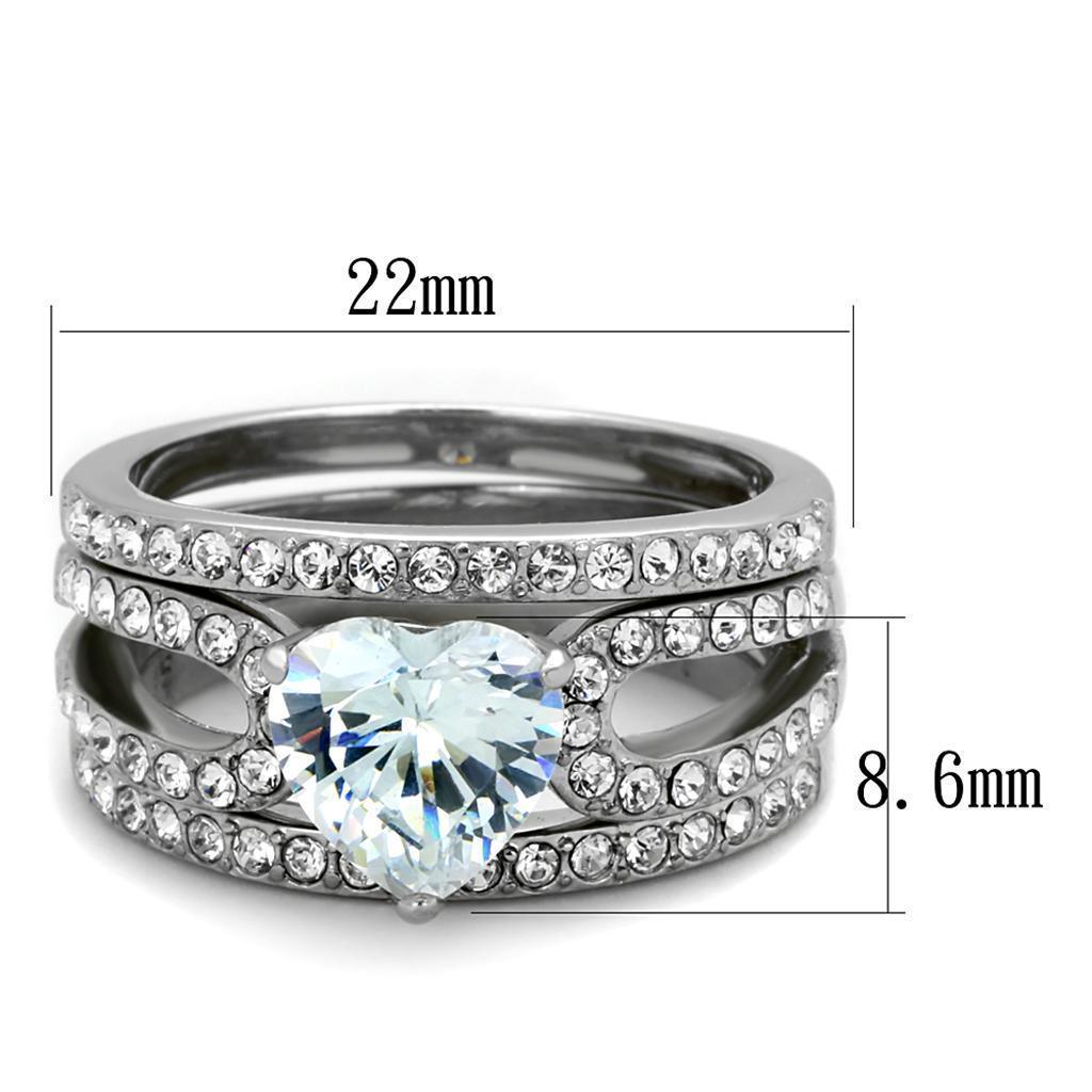 Wedding Rings for Women Engagement Cubic Zirconia Promise Ring Set for Her in Silver Tone Medan - Jewelry Store by Erik Rayo