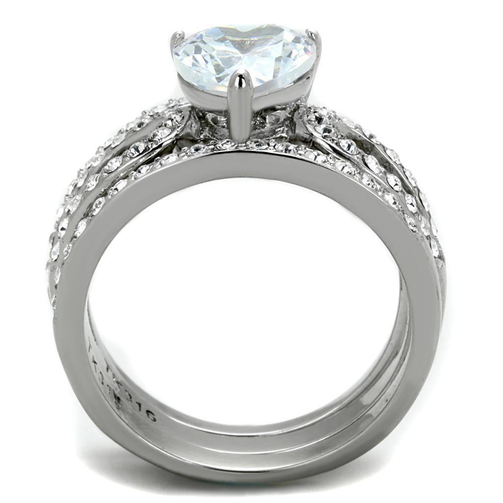 Wedding Rings for Women Engagement Cubic Zirconia Promise Ring Set for Her in Silver Tone Medan - Jewelry Store by Erik Rayo