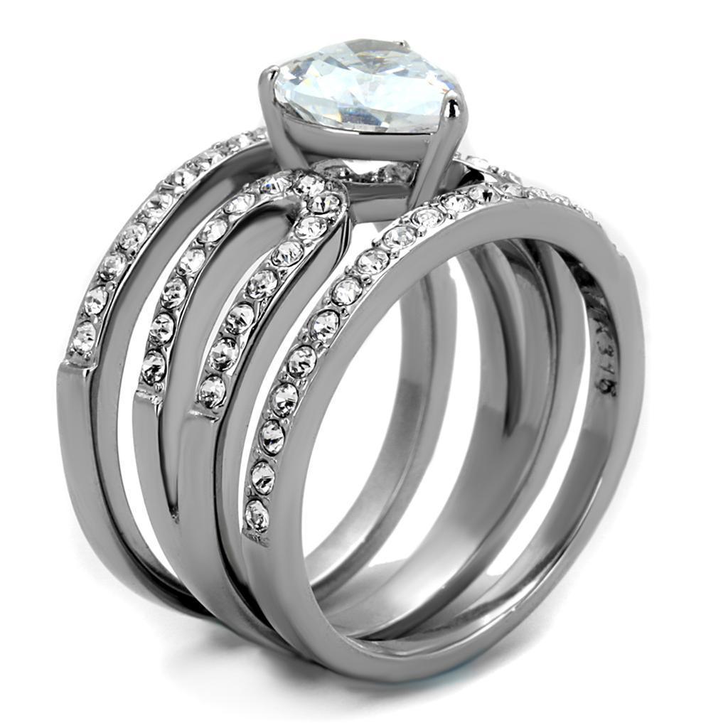 Wedding Rings for Women Engagement Cubic Zirconia Promise Ring Set for Her in Silver Tone Medan - Jewelry Store by Erik Rayo