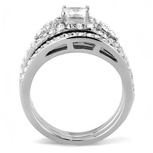 Wedding Rings for Women Engagement Cubic Zirconia Promise Ring Set for Her in Silver Tone Metera - Jewelry Store by Erik Rayo