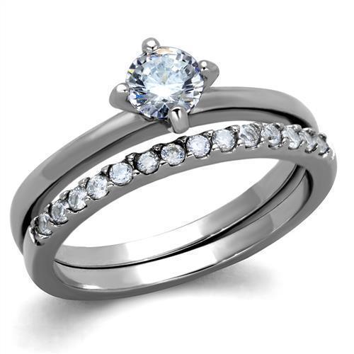 Wedding Rings for Women Engagement Cubic Zirconia Promise Ring Set for Her in Silver Tone Monterrey - Jewelry Store by Erik Rayo