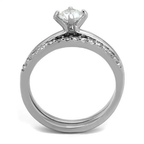 Wedding Rings for Women Engagement Cubic Zirconia Promise Ring Set for Her in Silver Tone Monterrey - Jewelry Store by Erik Rayo