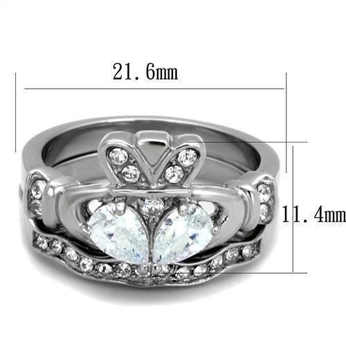 Wedding Rings for Women Engagement Cubic Zirconia Promise Ring Set for Her in Silver Tone Mumbai - Jewelry Store by Erik Rayo