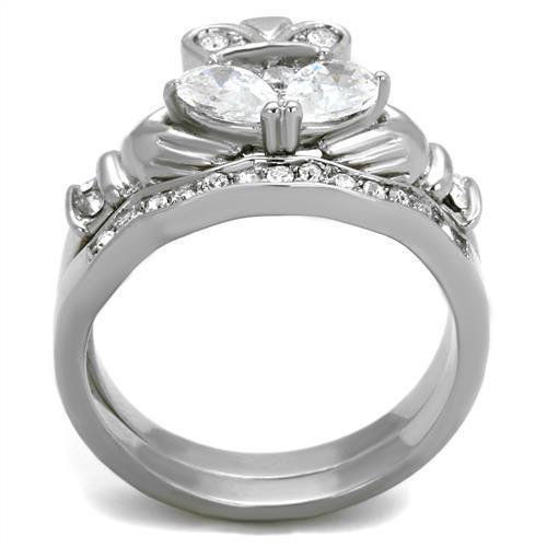 Wedding Rings for Women Engagement Cubic Zirconia Promise Ring Set for Her in Silver Tone Mumbai - Jewelry Store by Erik Rayo