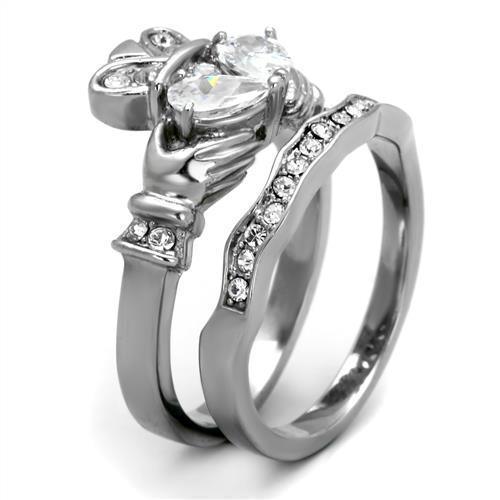 Wedding Rings for Women Engagement Cubic Zirconia Promise Ring Set for Her in Silver Tone Mumbai - Jewelry Store by Erik Rayo