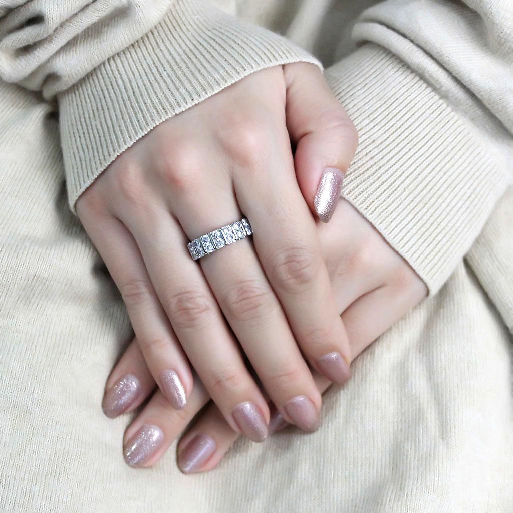 Wedding Rings for Women Engagement Cubic Zirconia Promise Ring Set for Her in Silver Tone Nola - Jewelry Store by Erik Rayo