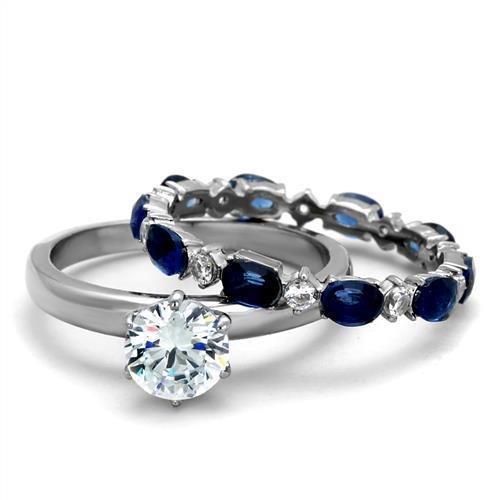 Wedding Rings for Women Engagement Cubic Zirconia Promise Ring Set for Her in Silver Tone Omsk - Jewelry Store by Erik Rayo