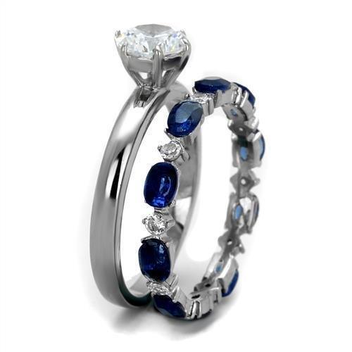 Wedding Rings for Women Engagement Cubic Zirconia Promise Ring Set for Her in Silver Tone Omsk - Jewelry Store by Erik Rayo