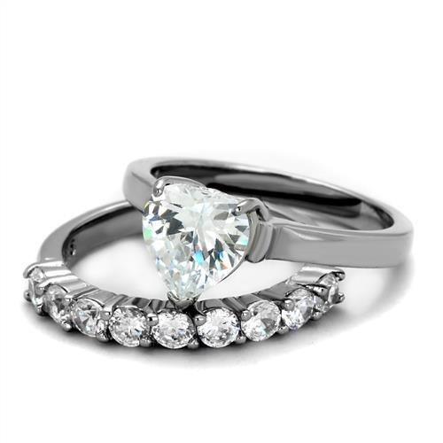 Wedding Rings for Women Engagement Cubic Zirconia Promise Ring Set for Her in Silver Tone Osaka - Jewelry Store by Erik Rayo