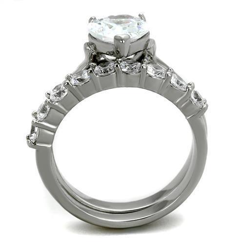 Wedding Rings for Women Engagement Cubic Zirconia Promise Ring Set for Her in Silver Tone Osaka - Jewelry Store by Erik Rayo
