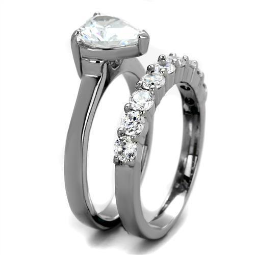 Wedding Rings for Women Engagement Cubic Zirconia Promise Ring Set for Her in Silver Tone Osaka - Jewelry Store by Erik Rayo