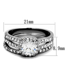 Load image into Gallery viewer, Wedding Rings for Women Engagement Cubic Zirconia Promise Ring Set for Her in Silver Tone Perm - Jewelry Store by Erik Rayo
