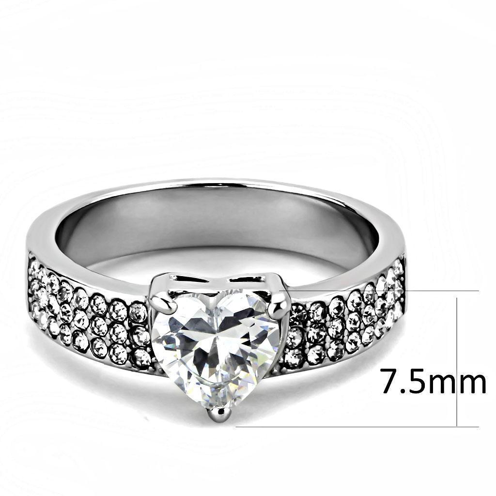 Wedding Rings for Women Engagement Cubic Zirconia Promise Ring Set for Her in Silver Tone Portici - Jewelry Store by Erik Rayo