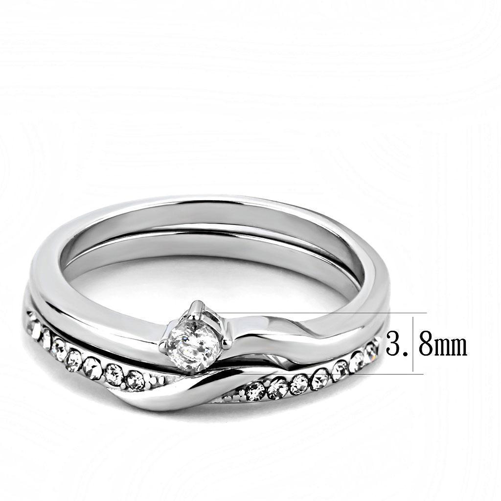 Wedding Rings for Women Engagement Cubic Zirconia Promise Ring Set for Her in Silver Tone Salerno - Jewelry Store by Erik Rayo