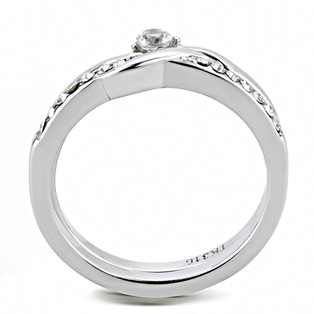 Wedding Rings for Women Engagement Cubic Zirconia Promise Ring Set for Her in Silver Tone Salerno - Jewelry Store by Erik Rayo