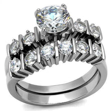 Load image into Gallery viewer, Wedding Rings for Women Engagement Cubic Zirconia Promise Ring Set for Her in Silver Tone Semarang - Jewelry Store by Erik Rayo
