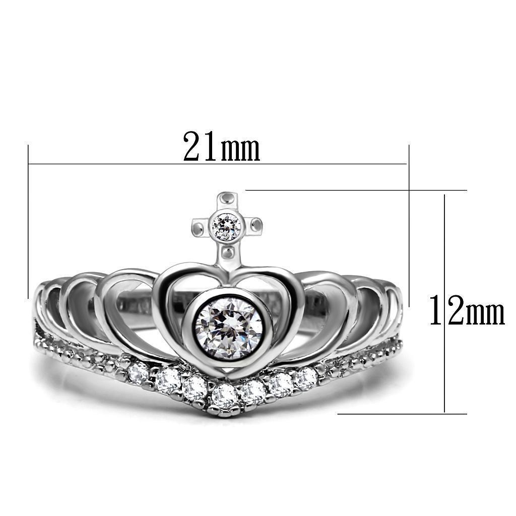 Wedding Rings for Women Engagement Cubic Zirconia Promise Ring Set for Her in Silver Tone Shangai with Cross - Jewelry Store by Erik Rayo