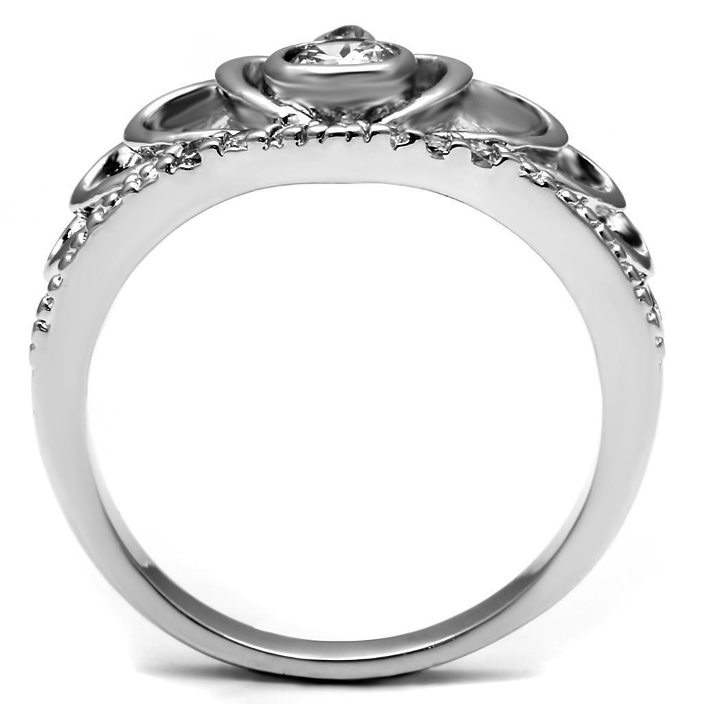 Wedding Rings for Women Engagement Cubic Zirconia Promise Ring Set for Her in Silver Tone Shangai with Cross - Jewelry Store by Erik Rayo