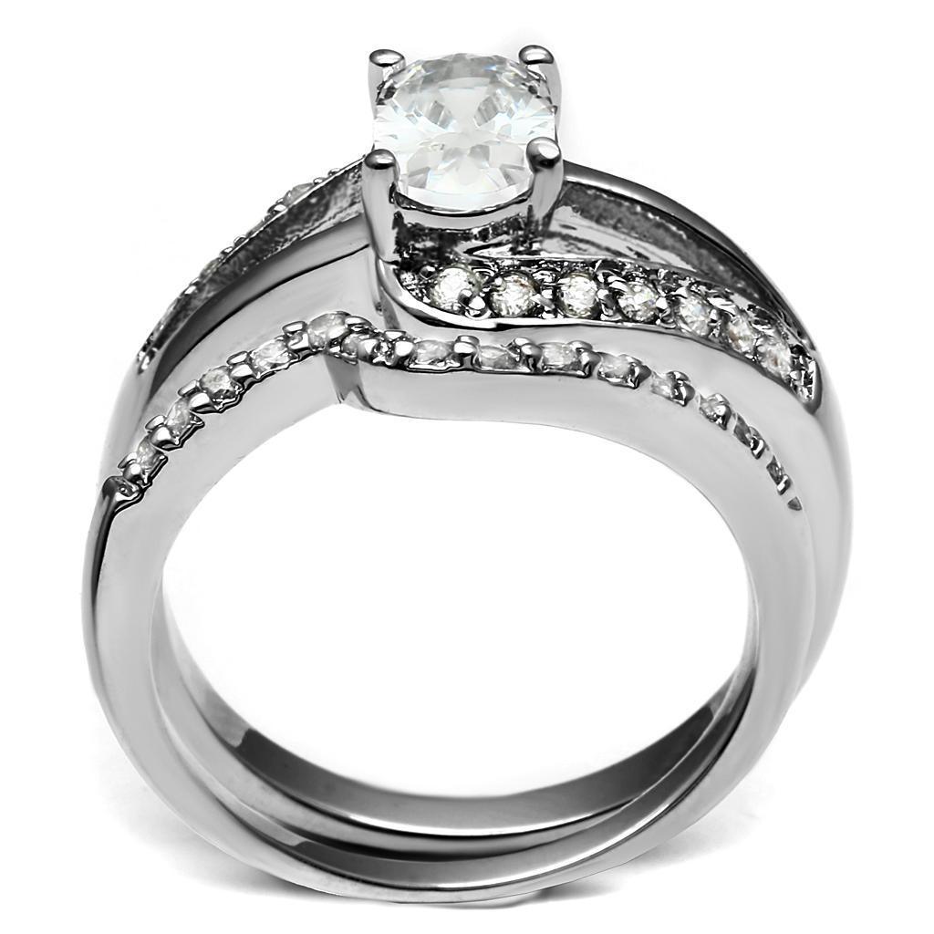 Wedding Rings for Women Engagement Cubic Zirconia Promise Ring Set for Her in Silver Tone Stockholm - Jewelry Store by Erik Rayo