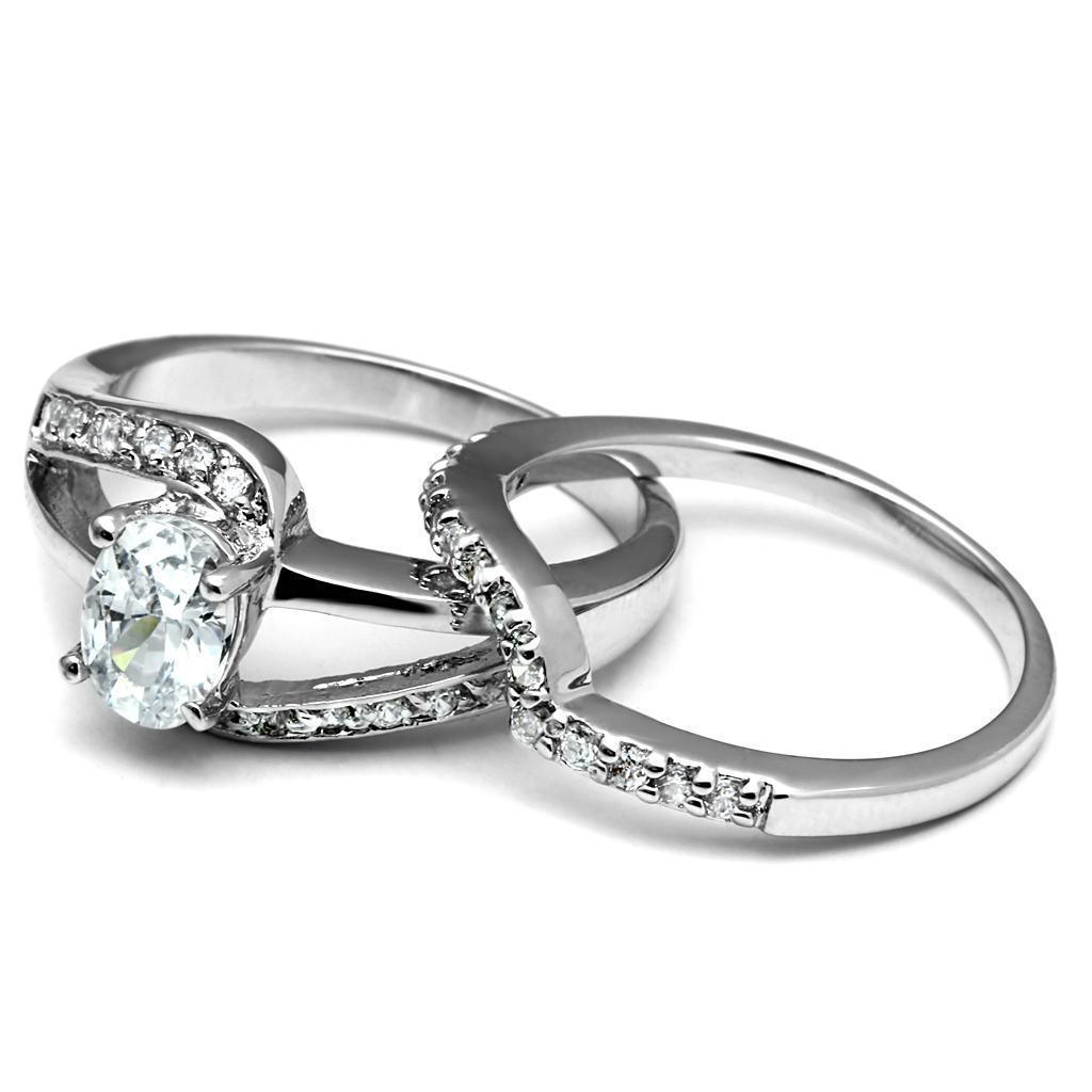 Wedding Rings for Women Engagement Cubic Zirconia Promise Ring Set for Her in Silver Tone Stockholm - Jewelry Store by Erik Rayo
