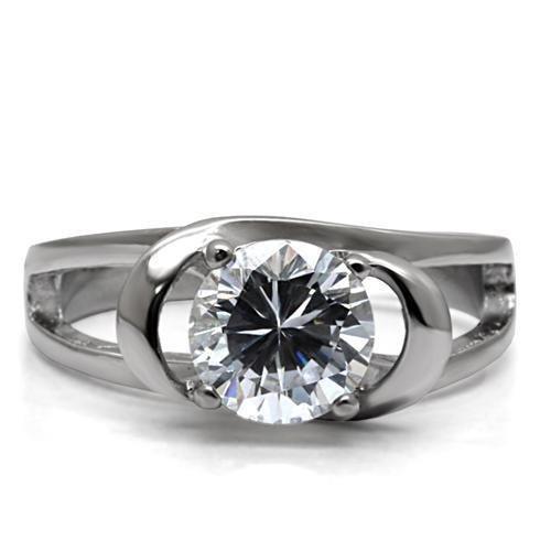 Wedding Rings for Women Engagement Cubic Zirconia Promise Ring Set for Her in Silver Tone TK066 - Jewelry Store by Erik Rayo