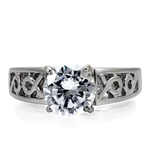 Wedding Rings for Women Engagement Cubic Zirconia Promise Ring Set for Her in Silver Tone TK069 - Jewelry Store by Erik Rayo