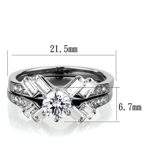 Wedding Rings for Women Engagement Cubic Zirconia Promise Ring Set for Her in Silver Tone Vente - Jewelry Store by Erik Rayo
