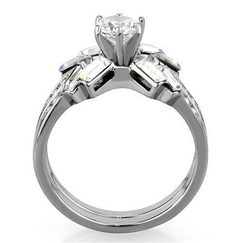 Wedding Rings for Women Engagement Cubic Zirconia Promise Ring Set for Her in Silver Tone Vente - Jewelry Store by Erik Rayo