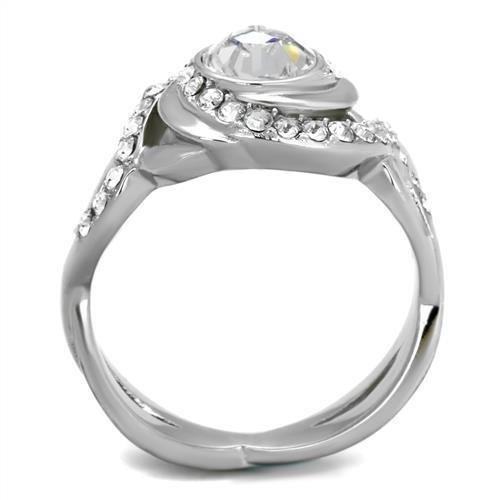 Wedding Rings for Women Engagement Cubic Zirconia Promise Ring Set for Her in Silver Tone with Top Grade Crystal Poder - Jewelry Store by Erik Rayo