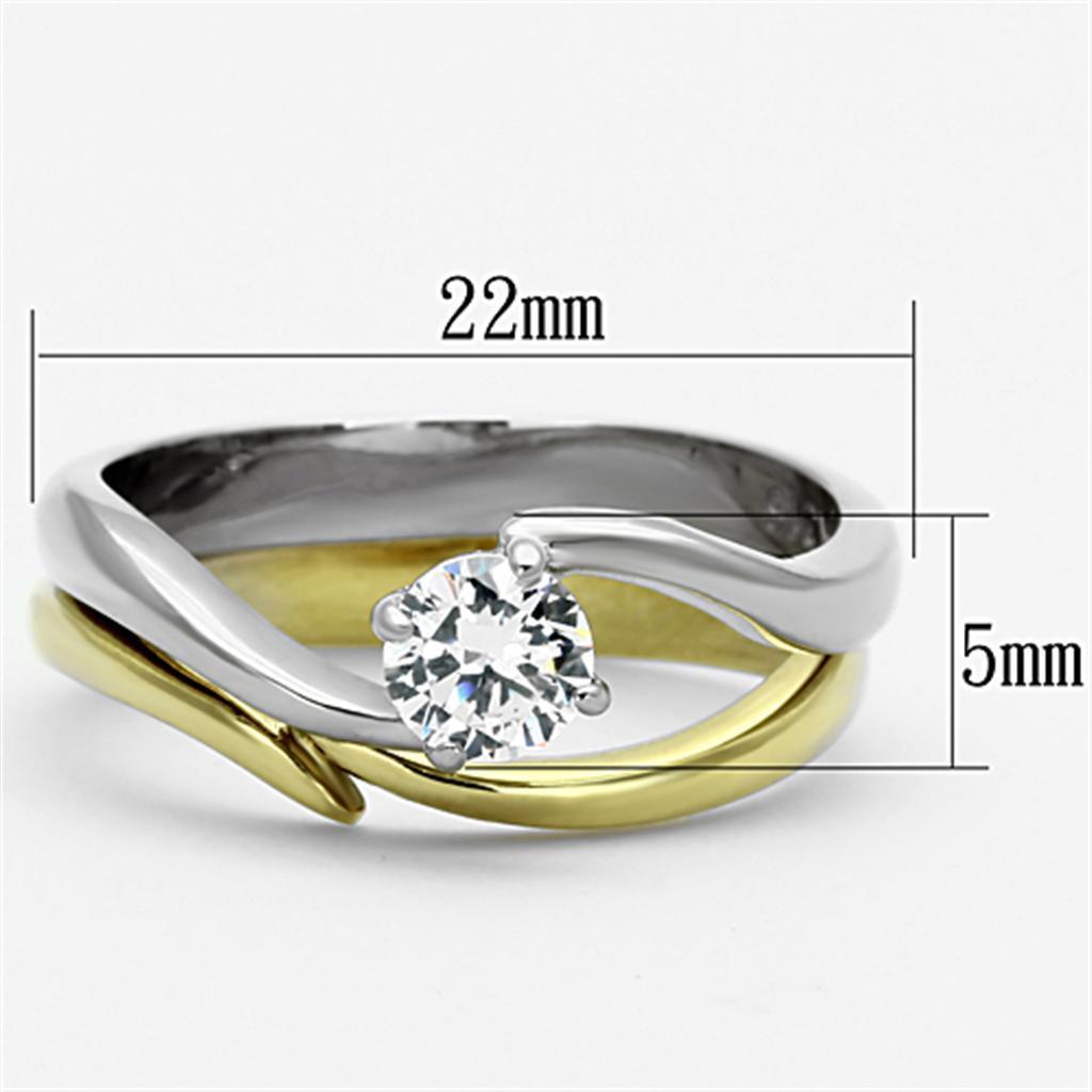 Wedding Rings for Women Engagement Cubic Zirconia Promise Ring Set for Her in Two-Tone TK1092 - Jewelry Store by Erik Rayo