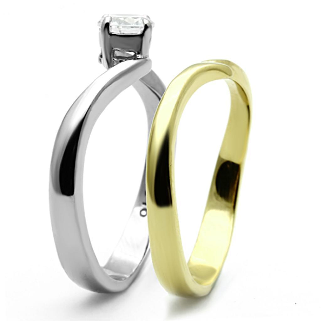 Wedding Rings for Women Engagement Cubic Zirconia Promise Ring Set for Her in Two-Tone TK1092 - Jewelry Store by Erik Rayo