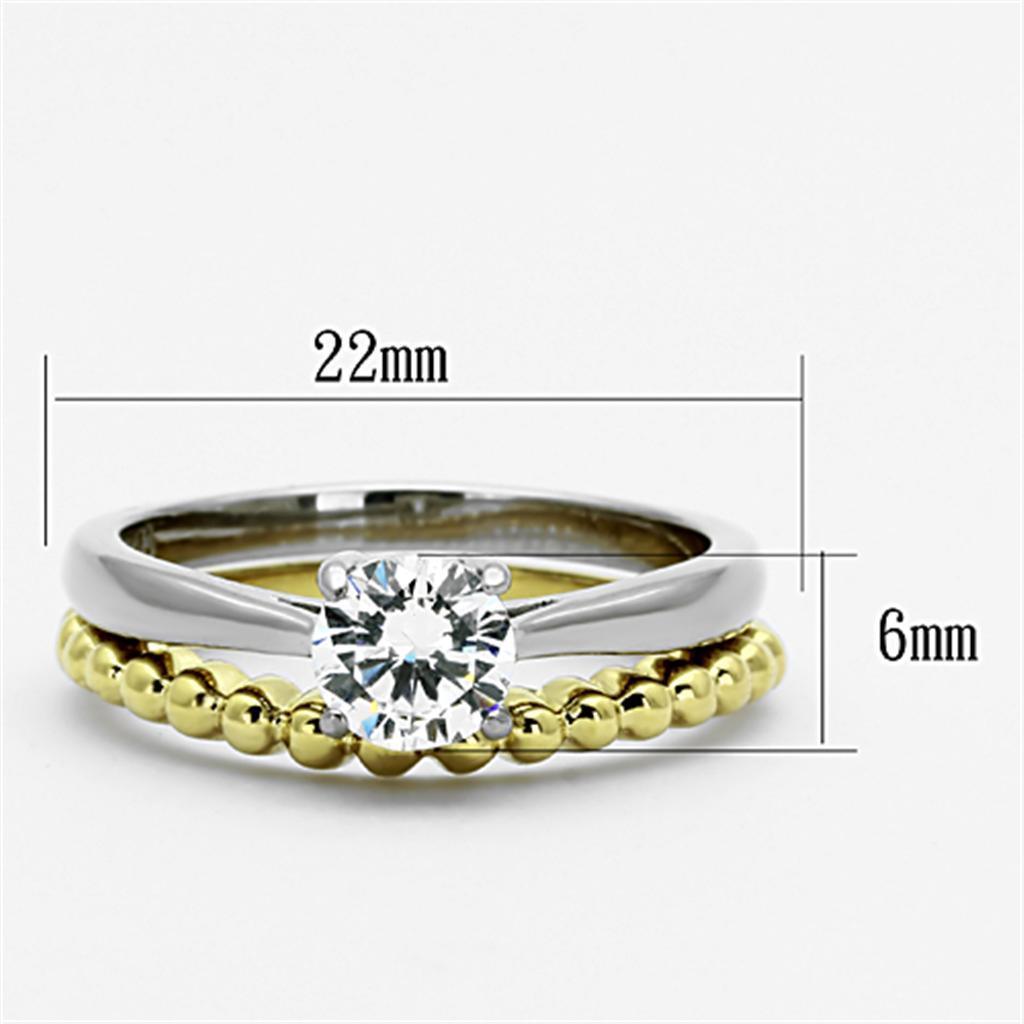Wedding Rings for Women Engagement Cubic Zirconia Promise Ring Set for Her in Two-Tone TK1093 - Jewelry Store by Erik Rayo