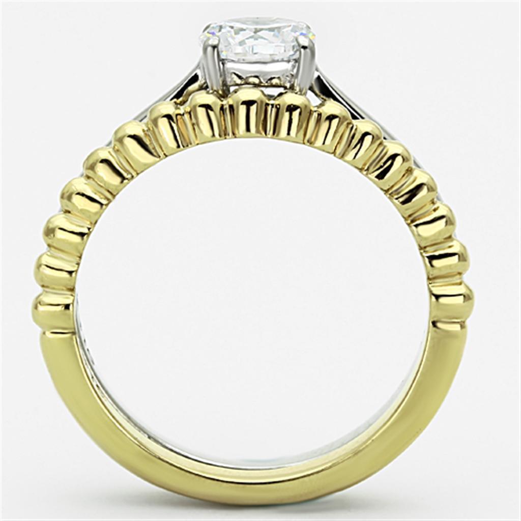 Wedding Rings for Women Engagement Cubic Zirconia Promise Ring Set for Her in Two-Tone TK1093 - Jewelry Store by Erik Rayo