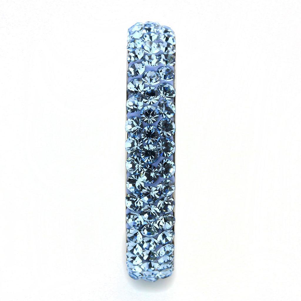 Silver Aquamarine Rings for Women Anillo Para Mujer Stainless Steel Ring with Top Grade Crystal in Sea Blue - Jewelry Store by Erik Rayo