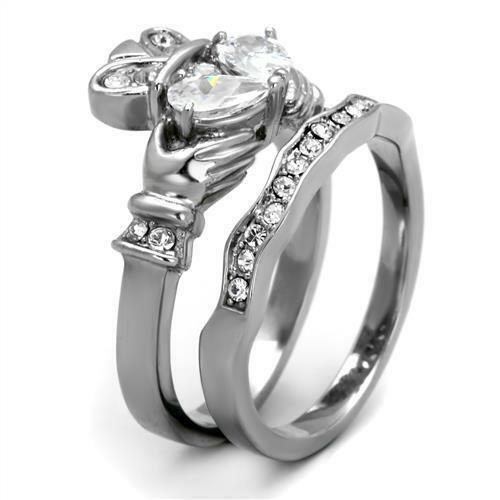 Women's Irish Heart Engagement Ring Band Set Anillo Para Mujer - Jewelry Store by Erik Rayo