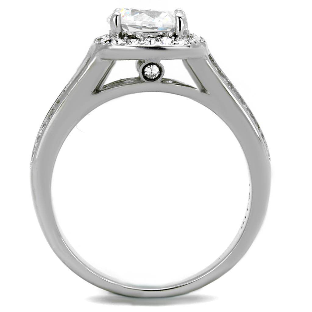 Women's Ring Wedding Large CZ Stainless Steel Ring with AAA Grade CZ in Clear - Jewelry Store by Erik Rayo