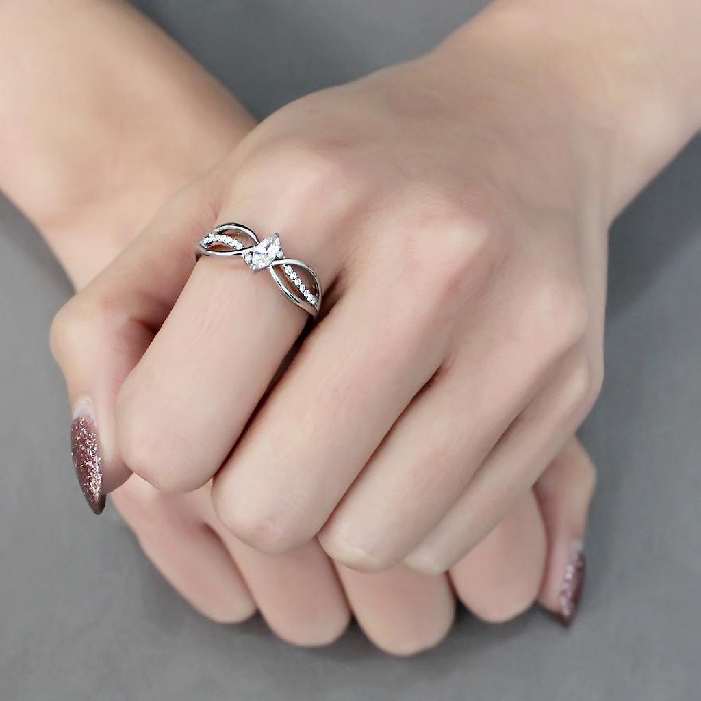 Women's Ring Wedding Marquise Cut Stainless Steel Ring with AAA Grade CZ in Clear - Jewelry Store by Erik Rayo