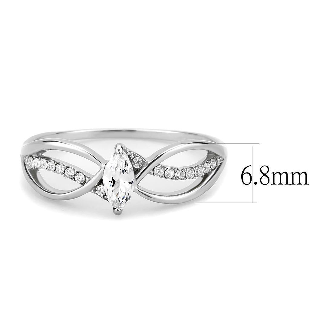 Women's Ring Wedding Marquise Cut Stainless Steel Ring with AAA Grade CZ in Clear - Jewelry Store by Erik Rayo