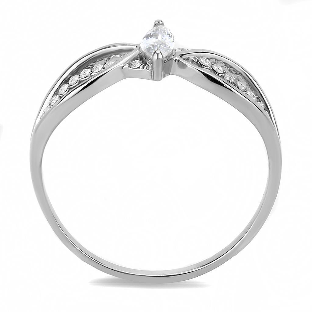 Women's Ring Wedding Marquise Cut Stainless Steel Ring with AAA Grade CZ in Clear - Jewelry Store by Erik Rayo