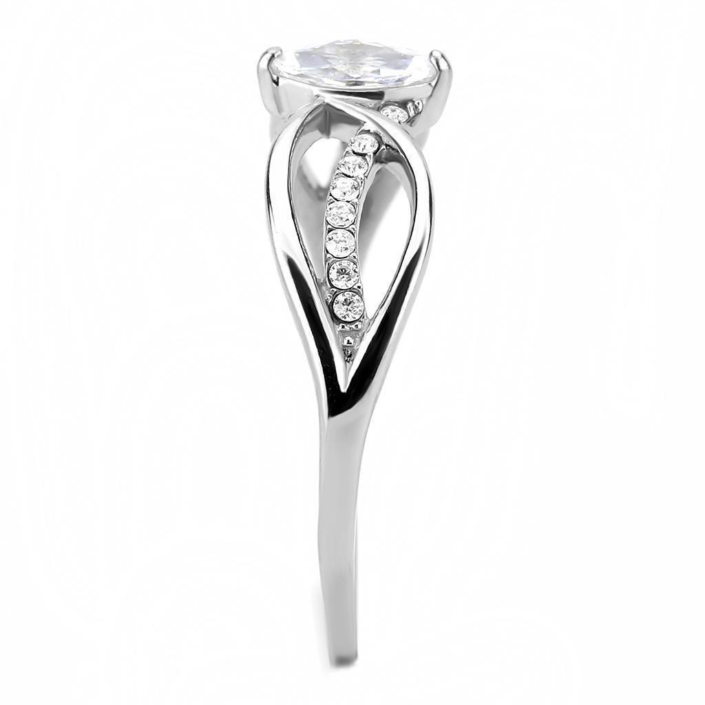 Women's Ring Wedding Marquise Cut Stainless Steel Ring with AAA Grade CZ in Clear - Jewelry Store by Erik Rayo