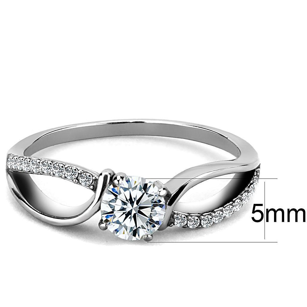 Women's Ring Wedding Round Cut Stainless Steel Ring with AAA Grade CZ in Clear - Jewelry Store by Erik Rayo