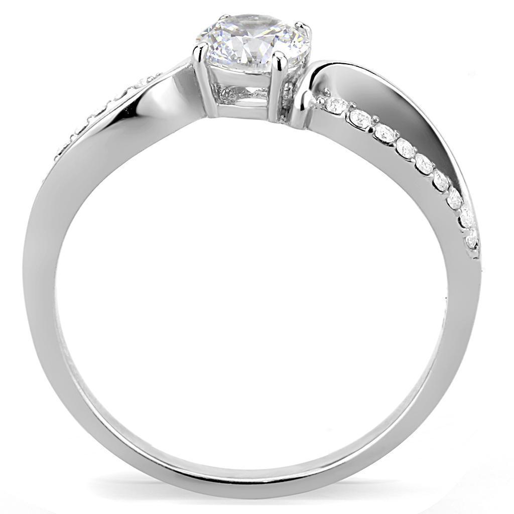 Women's Ring Wedding Round Cut Stainless Steel Ring with AAA Grade CZ in Clear - Jewelry Store by Erik Rayo