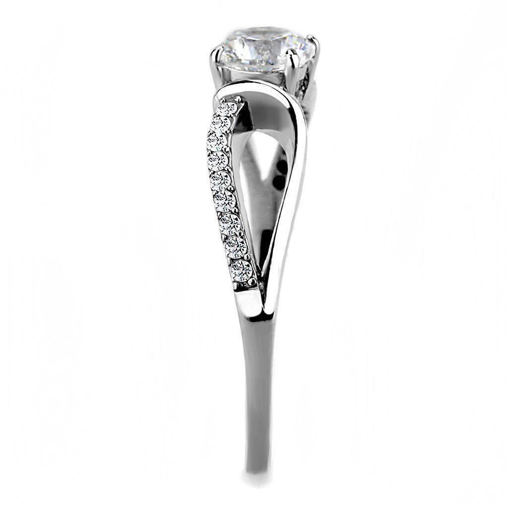 Women's Ring Wedding Round Cut Stainless Steel Ring with AAA Grade CZ in Clear - Jewelry Store by Erik Rayo