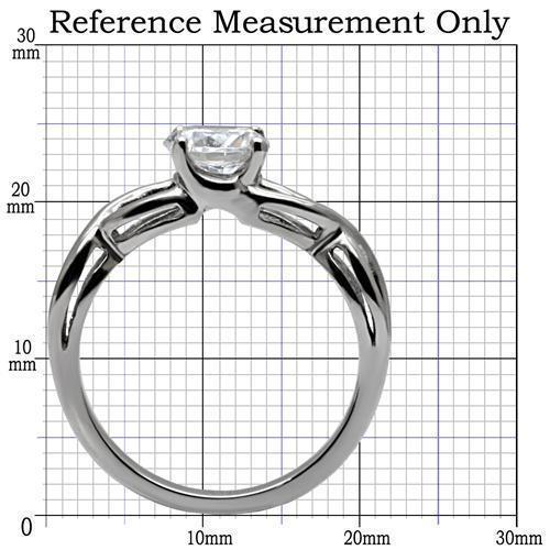 Women's Ring Wedding Solitaire Waves Stainless Steel Ring with AAA Grade CZ in Clear - Jewelry Store by Erik Rayo