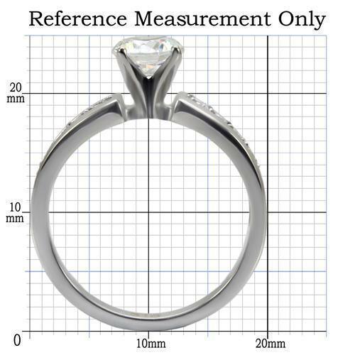 Women's Round Brilliant Cut Accents Stainless Steel AAA CZ Engagement Ring Band - Jewelry Store by Erik Rayo