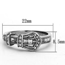 Load image into Gallery viewer, Women&#39;s Stainless Steel Belt Buckle Clear CZ Crystal Band Ring - Jewelry Store by Erik Rayo
