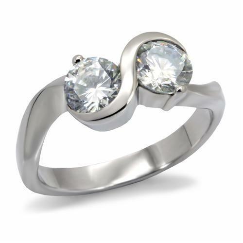 Women's Stainless Steel Dual Round Swirl Ring Anillo Para Mujer - Jewelry Store by Erik Rayo