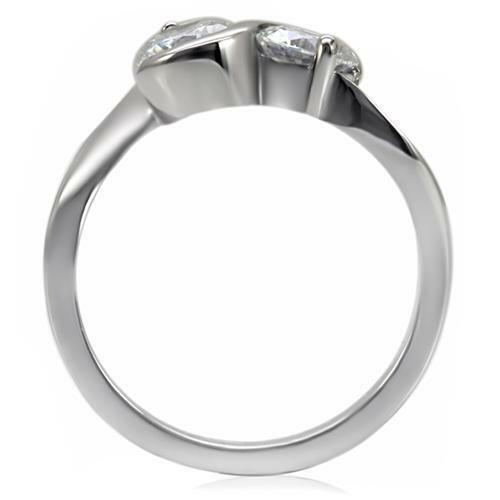 Women's Stainless Steel Dual Round Swirl Ring Anillo Para Mujer - Jewelry Store by Erik Rayo