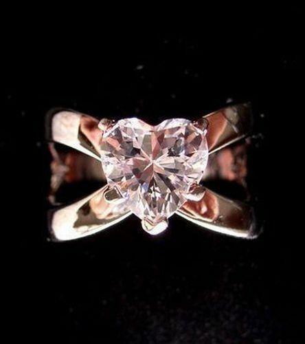 Women's Stainless Steel Heart Solitaire CZ Dual Band Promise Engagement Ring - Jewelry Store by Erik Rayo